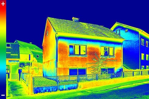 Image showing thermal imaging on a house
